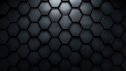 Aufkleber - Dark Hexagon Pattern, Illuminated, Abstract Background, Technology Design