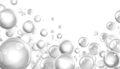 Aufkleber - Gray bubbles floating on white, abstract background. Ideal for science or tech designs