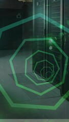 Poster - Animation of shapes over server room