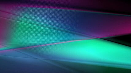 Poster - Turquoise and violet glowing smooth stripes abstract blurred background. Seamless looping motion design. Video animation Ultra HD 4K 3840x2160
