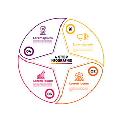 Poster - Circle chart infographic template with 4 options for strategy presentations. Vector illustration Eps	
