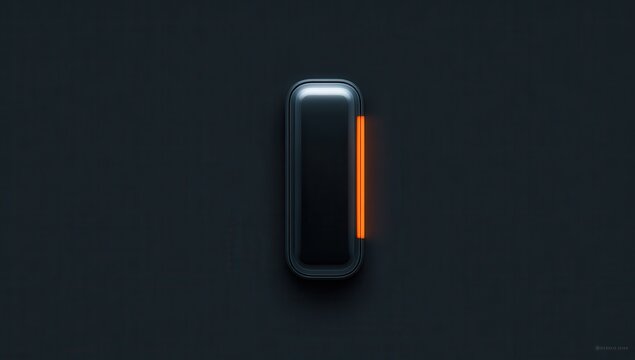 Dark, bold letter I with orange accent