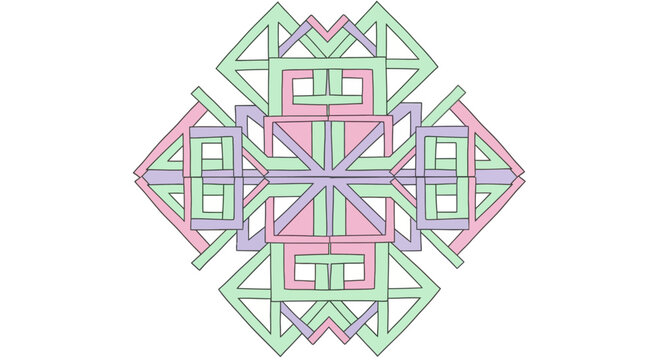 Pastel Geometric Arrangement Symmetric Design Creative Abstract Art Pattern