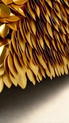 Poster - Close-up texture of shiny gold leaf foliage with intricate detail and glistening metallic surface, ornamental design element