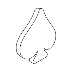 Fototapete - The outline of a large spade is made with black lines. 3D view of the object in perspective. Vector illustration on white background