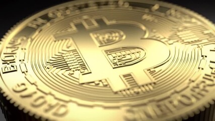 Aufkleber - Close Up Golden Metal Coin Currency Symbol Finance Investment Macro Shot