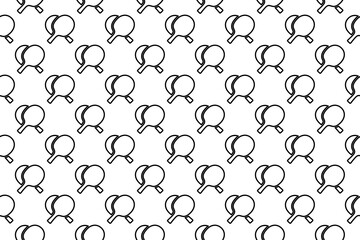 Aufkleber - Seamless pattern completely filled with outlines of crossed ping pong rackets symbols. Elements are evenly spaced. Illustration on transparent background