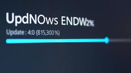 Poster - Progress Bar Updating with Blue Indicator on Dark Screen Technical Background