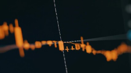 Poster - Stock Market Chart Displays an Upward Trend in Orange on Dark Background for Economic Data