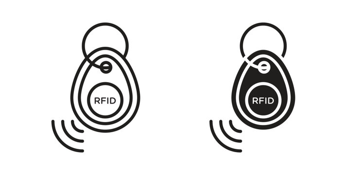 RFID key tag icon symbol concept. Icons for web and mobile.
