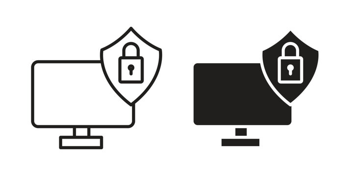 Computer security icon symbol concept. Icons for web and mobile.