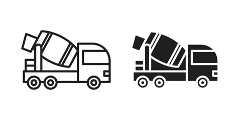Fototapete - Cement truck icon symbol concept. Icons for web and mobile.