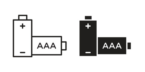 Fototapete - AAA battery icon symbol concept. Icons for web and mobile.