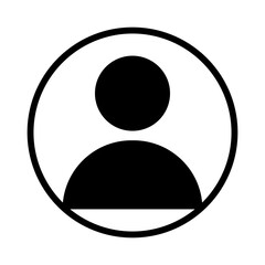 Poster - Profile circle icon. Bold avatar outline. Black user vector. Account badge symbol.