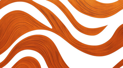 Poster - Geometric orange and white mid-century modern line art abstract patterns isolated on transparent background 