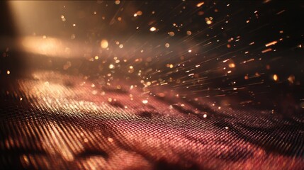 Poster - Graphene nanoplatelets shimmering under bright sunlight while sifting through fine mesh screen, revealing intricate microscopic structure and delicate material properties in scientific research