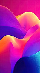 Poster - Vibrant fabric waves, studio shot, colorful background, design element