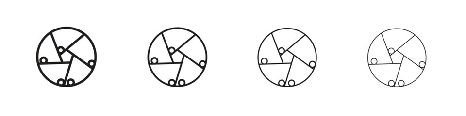 Perpetual motion icon simple black vectors pack. Design infographic element