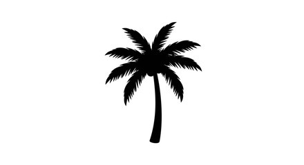 Poster - Vector black palm tree silhouette vector illustration for summer vacation and tropical beach design element use