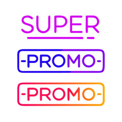 Poster - Eye-Catching Super Promo Vector Design with Vibrant Gradient Colors on Transparent Backdrop for Marketing Campaigns and Promotional Materials, Ideal for Online Sales