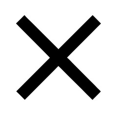 Poster - Simple Black Cross Symbol on Transparent Backdrop for Marking Errors or Indicating Removal in Digital Designs and User Interface Elements