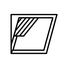 Poster - Abstract Window Illustration with Geometric Lines on Transparent Background, a Modern Design Element for Architecture, Interior Design, and Conceptual Visuals