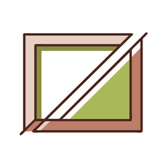 Poster - Artistic Square Frame with Diagonal Line Fill in Earthy Tones, Hand-Drawn Style Vector Illustration for Creative Projects on Transparent Backdrop