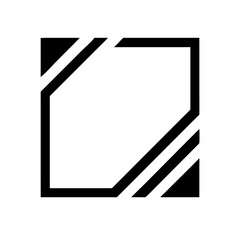 Poster - Abstract Square Frame with Diagonal Lines Design Element for Modern Graphics and Creative Projects, Isolated Vector Illustration on Transparent Background