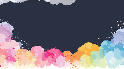 Poster - Colorful artistic splatter paint brush stroke frame design on a dark background.
