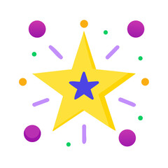 Poster - Vibrant Star Illustration with Bold Colors and Playful Accents, Perfect for Children's Designs, Educational Materials, and Creative Projects Seeking a Fun and Energetic Look