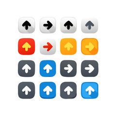 Poster - Collection of Arrow Icons in Various Styles and Colors for User Interface Design, Navigation Elements, and Directional Indicators in Digital Applications