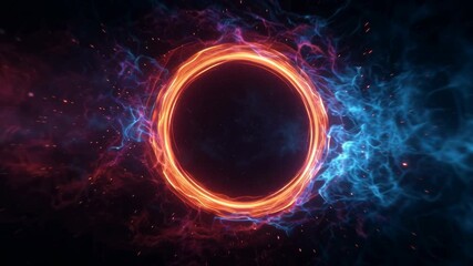 Poster - cinematic 3D animation, vibrant plasma ring, dynamic energy, dark background, ethereal glow, ultra-realistic, abstract
