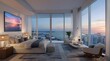 © paper later - Modern bedroom with expansive ocean views.