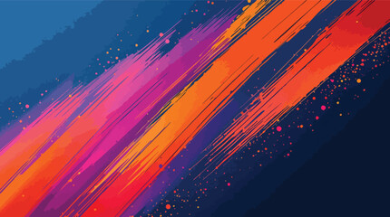 Poster - Abstract colorful brushstrokes across a dark blue background artistic creative design.