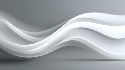 Poster - Abstract elegant background design with grey and white wave lines. Horizontal gray background with wavy lines pattern for business banner, or backdrop. Modern wavy abstract white background