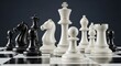 © Mohsin - Elegant chess pieces in black and white stand poised on a checkered board, showcasing strategy and intellect in a classic game of skill and mental agility.