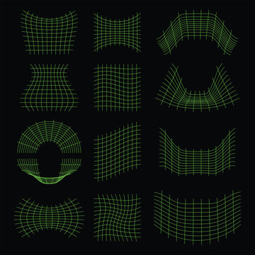 Set Futuristic Shape Cartoon Icon Illustration