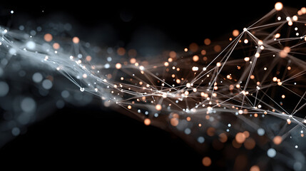 Poster - Abstract Network Nodes Connected Lines Data Visualization
