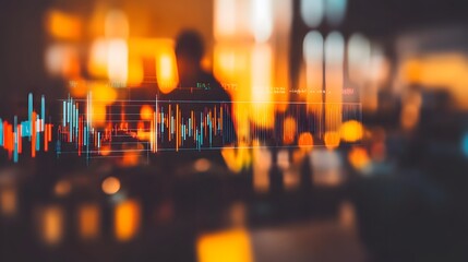 Poster - Abstract graphic display of financial data overlaid on a blurred background.