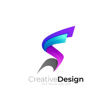Simple letter S logo, the letter S logo used as the company logo
