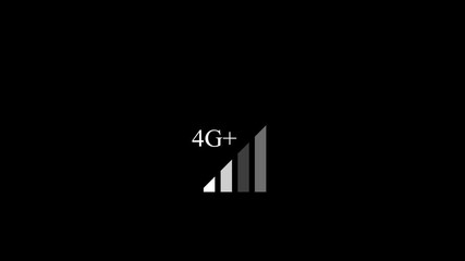 4G Network Internet Mobile Wireless Business concept. 4G network animation, 4G generation of mobile communication .icon for mobile phone laptop or smart device . black background .