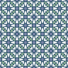 Poster - Geometric Clean Floral Motif Tileable Surface Repeat Pattern