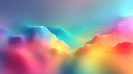 Poster - Abstract background featuring a holographic blur with a color gradient. grain noise texture, and watercolor blend. Holographic abstract pastel colors backdrop. Hologram gradient neon color.