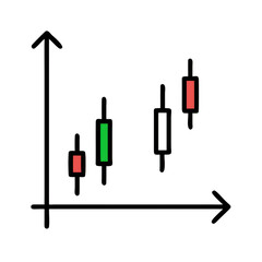 Poster - Candlestick Chart Illustration on Transparent Background