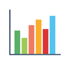 Poster - Colorful bar chart showing growth isolated on transparent background