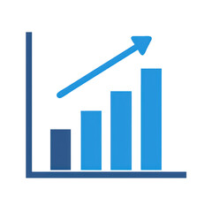Poster - Bar chart with upward trend arrow isolated on transparent background