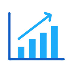 Poster - Blue Upward Trend Graph on transparent background