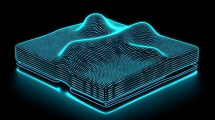 Poster - Abstract glowing shape with a network of dots.