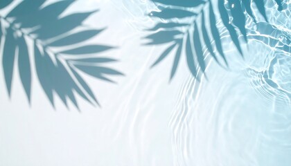 Naklejka na meble Tranquil water surface with leaf shadows