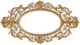 Ornate gold baroque frame with white oval center